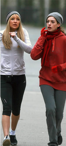Exercices pour perdre poids: Anne Hathaway et Kate Hudson Jogging