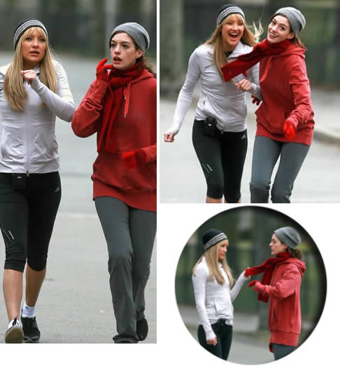 Exercices pour perdre poids: Anne Hathaway et Kate Hudson Jogging