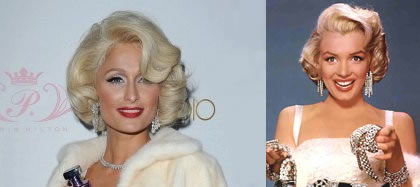 Célébrité qui imite Marilyn Monroe: Paris Hilton 
