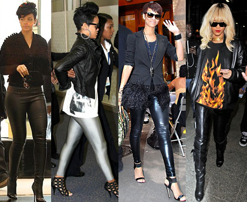 Look de star: Rihanna avec leggings et treggings
