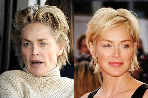 Maquillage de star: Sharon Stone sans maquillage